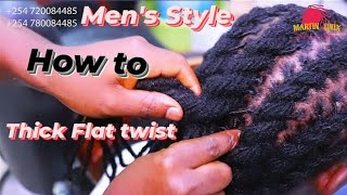 Thick Flat Twist Tutorial  Easy amp Quick Dreadlocks Style For Men  Loose Low Ponytail [upl. by Mona102]