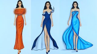 Fashion illustration compilation speed drawing [upl. by Christina]