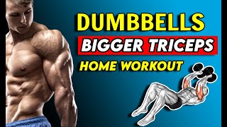 Triceps Dumbbells Workout At Home Triceps Mass Builder [upl. by Girardi]