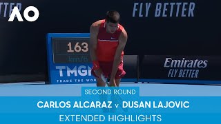 Carlos Alcaraz v Dusan Lajovic Extended Highlights 2R  Australian Open 2022 [upl. by Leuname]