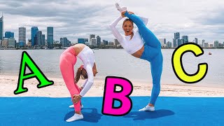 ABC ACRO GYMNASTICS CHALLENGE  The Rybka Twins [upl. by Ahtela206]