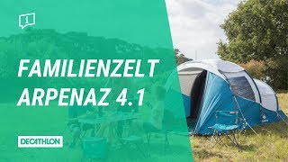 Zelt Arpenaz Family 41  Familienzelt von DECATHLON [upl. by Ahsertal]