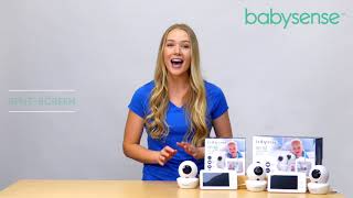 Babysense Video Baby Monitor  5quot HD SplitScreen Two HD Cameras with Remote Pan Tilt Zoom [upl. by Yeuh403]