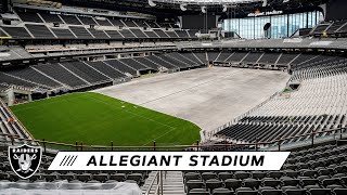 Raiders Gameday Field Tray Moves Inside Allegiant Stadium for the First Time  Las Vegas Raiders [upl. by Grane]