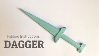 Paper Dagger Origami tutorials [upl. by Avraham]