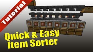 Minecraft  Tutorial Quick amp Easy Item Sorter With Overflow Protection [upl. by Mukerji]