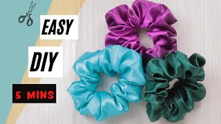 How to make a SCRUNCHIE easy  scrunchie DIY  sewing tutorial [upl. by Nahtanohj]