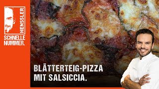 Schnelles Blätterteig Pizza mit Salsiccia Rezept von Steffen Henssler [upl. by Ivo]