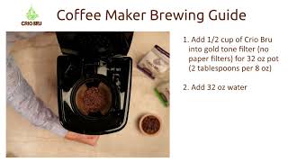 Crio Bru Coffee Maker Guide [upl. by Eleen]