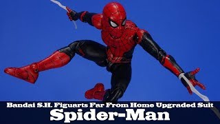 SH Figuarts Spider Man Far From Home Upgraded Suit Bandai Tamashii Nations Action Figure Review [upl. by Oicneserc]