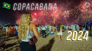 New Years Eve in Copacabana 2024 🇧🇷 Reveillon Rio de Janeiro Brazil 【 4K UHD 】 [upl. by Sabir]