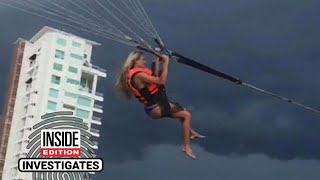 Woman Survives After Parasailing Rope Snaps [upl. by Losiram607]