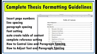 Complete Thesis Formatting Guidelines  Thesis Setting [upl. by Placia]