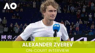 Alexander Zverev OnCourt Interview 1R  Australian Open 2022 [upl. by Felicio]