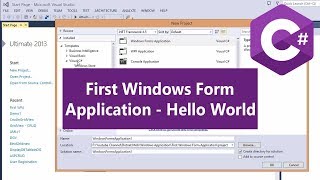 How to Create First C Windows Form Application in Visual Studio [upl. by Egdamlat]