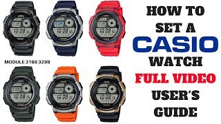 HOW TO SET A CASIO WATCH FULL VIDEO USERS GUIDE [upl. by Yrac660]