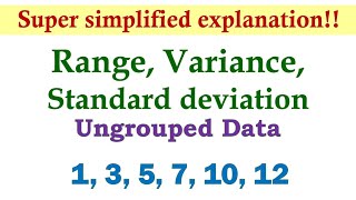 Measures of Dispersion Ungrouped Data  Basic Statistics [upl. by Rotberg]