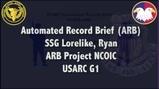 RCMS  Automated Record Brief ARB [upl. by Thornton]