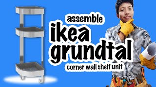 Assemble IKEA Grundtal  BROGRUND Corner Wall Shelf Unit [upl. by Neelrihs]