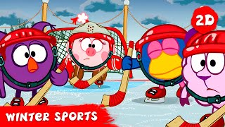 KikoRiki 2D  Best episodes about Winter Sports  Cartoon for Kids [upl. by Oznarol]