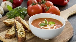 Homemade Creamy Roasted Tomato and Red Pepper Soup Recipe [upl. by Esiole]