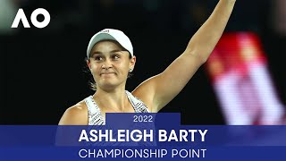 Winning Moment Ashleigh Barty Championship Point F  Australian Open 2022 [upl. by Eldnik]