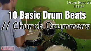 10 Basic Drum Beats  Church Drummers [upl. by Victorie]