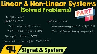 Linear and NonLinear Systems Solved Problems  Part 1 [upl. by Biddie]