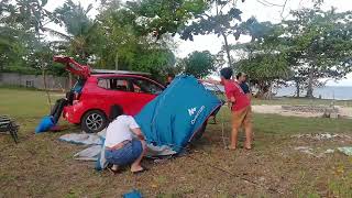 Pitching tent Quecha Arpenaz 4 [upl. by Ahsekin883]