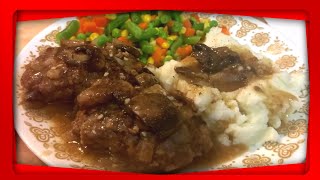 Homemade Salisbury Steak Recipe  Smothered in Mushroom Gravy [upl. by Llennod]