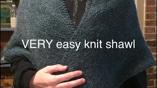 EASY Beginner Knit Shawl Detailed how to yarn over [upl. by Buote]