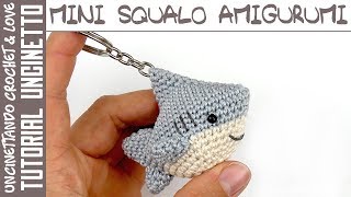 Tutorial Mini Squalo Amigurumi Portachiavi sub English y Español [upl. by Loux501]