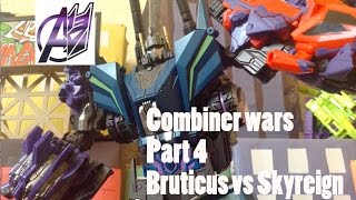 Transformers Stop Motion Combiner Wars pt4 Bruticus vs Skyreign [upl. by Jeanelle]