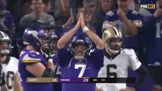 Vikings QB Case Keenum Leads Fans SKOL Chant after Throwing Game Winning TD Saints Playoffs [upl. by Leonanie926]