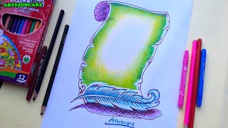 COMO DIBUJAR un PERGAMINO  how to draw a scroll  Pergamino [upl. by Becca462]