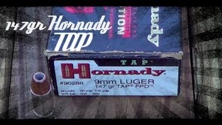 Hornady 147gr 9mm TAP JHP Ballistics Gel Test HD [upl. by Mella735]