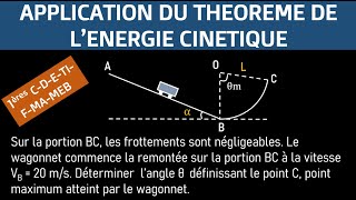 PHYSIQUE  Exercice résolu application du théorème de lénergie cinétique [upl. by Chubb]