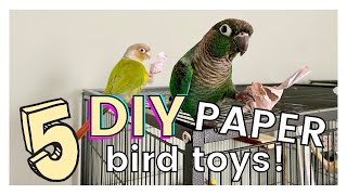 5 EASY DIY BIRD TOYS USING JUST PAPER [upl. by Nofets]