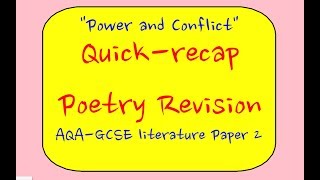 AQA Power and Conflict Poetry Revision Part 1 GCSE Lit Paper 2 [upl. by Leventis135]