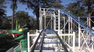 Diamond Python Steel Roller Coaster Front Seat POV Magic Mountain Merimbula Australia [upl. by Mariette]