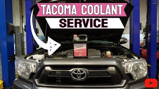 Toyota Tacoma Coolant Change  Easy Tutorial From A Technician [upl. by Borek]