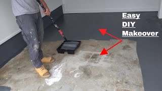 How to paint concrete floors  DIY makeover [upl. by Neelasor860]