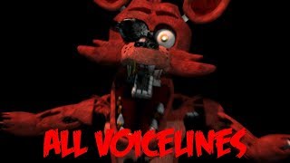 Foxy  All Voicelines with Subtitles  Ultimate Custom Night [upl. by Yesllek]