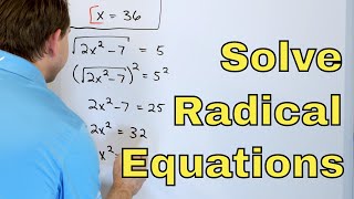 05  Solving Radical Equations amp Identifying Extraneous Solutions  Part 1 [upl. by Clareta]