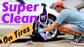 How To Clean Your Tires With SUPER CLEAN DEGREASER Amazing Product [upl. by Ardnikat456]