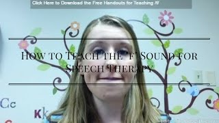 How to Teach the quotfquot Sound for Speech Therapy [upl. by Thornie]