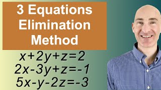 Solving Systems of 3 Equations Elimination [upl. by Navonod118]