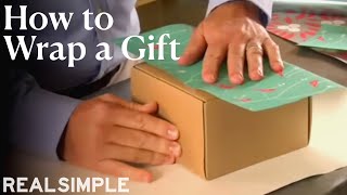 How to Wrap a Gift  Real Simple [upl. by Nomaid]