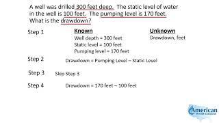 Well Drawdown  Texas Class D Water Math [upl. by Yttig917]