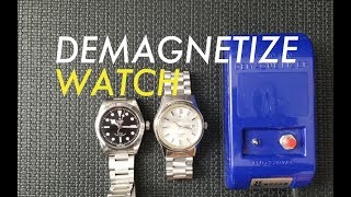 HD How to use Demagnetizer Seiko Rolex Automatic Mechanical watch Demagnetize Omega [upl. by Wulf]